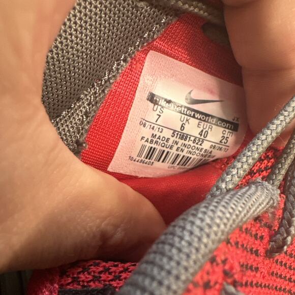 Nike Rosherun Red Shoes Men's 7 Lightweight Running 511881-622 - Picture 6 of 7